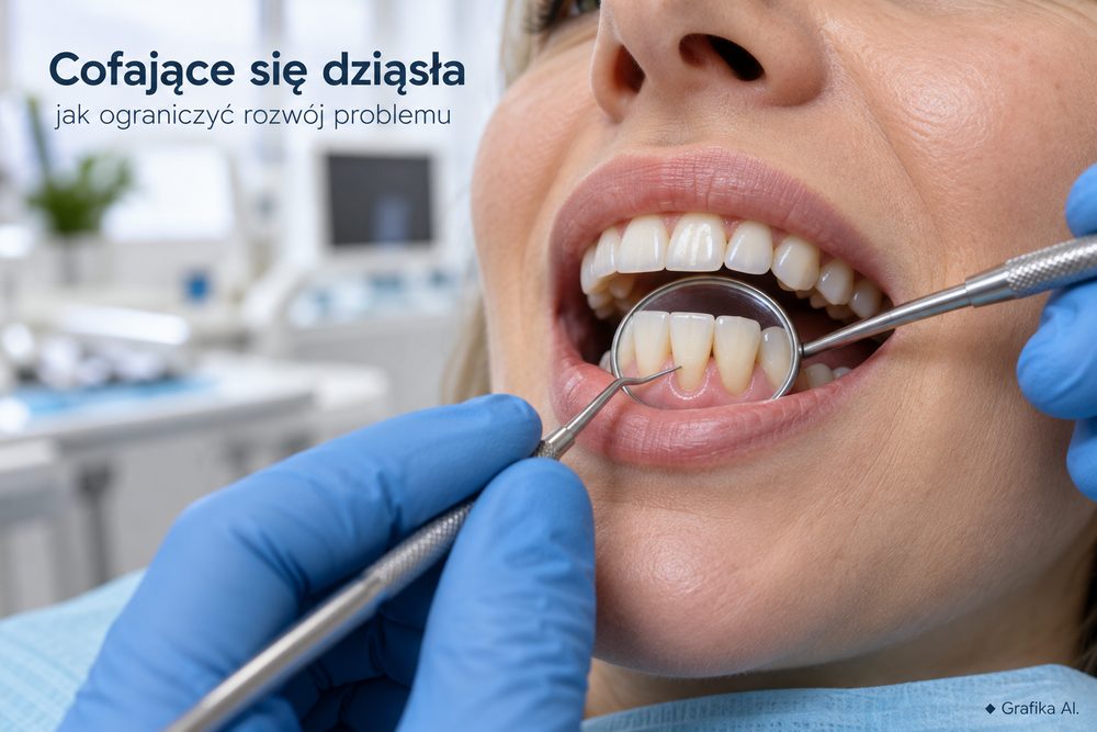 Badanie cofających się dziąseł w gabinecie stomatologicznym